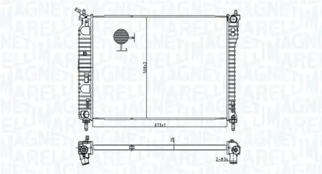 Радіатор двигуна (акпп) CHEVROLET CAPTIVA OPEL ANTARA A 2.4/2.4LPG/3.2 06.06- MAGNETI MARELLI 350213179800