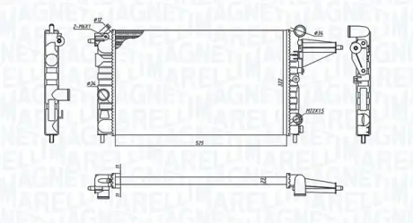 Радіатор двигуна OPEL VECTRA A 1.4/1.6 04.88-11.95 MAGNETI MARELLI 350213189100