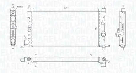 OPEL Радіатор сист. охолодження Combo, Corsa B, Chevrolet MAGNETI MARELLI 350213190400