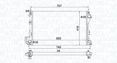 Радіатор системи охолодження MAGNETI MARELLI 350213195700