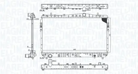 Радіатор двигуна (мкпп) CHEVROLET LACETTI, NUBIRA DAEWOO LACETTI, NUBIRA 1.4-2.0 12.00- MAGNETI MARELLI 350213197600