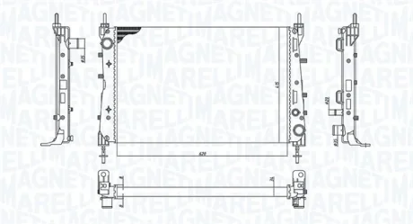 Радіатор двигуна (мкпп) FIAT LINEA 1.3D/1.4/1.6D 10.06- MAGNETI MARELLI 350213199100