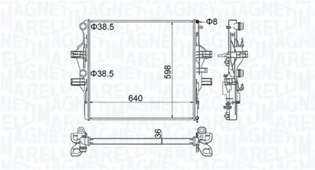 Радіатор двигуна IVECO DAILY V, DAILY VI 3.0CNG/3.0D 09.11- MAGNETI MARELLI 350213204700