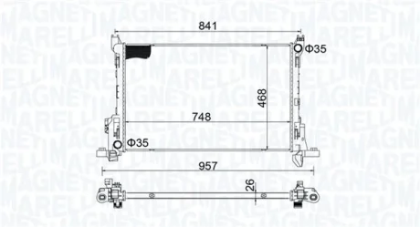 Радіатор двигуна FIAT TALENTO NISSAN NV300 OPEL VIVARO B RENAULT TRAFIC III 1.6D/2.0D 05.14- MAGNETI MARELLI 350213207800