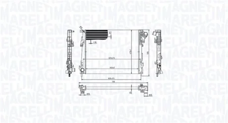 Радіатор двигуна NISSAN PRIMASTAR OPEL VIVARO A RENAULT TRAFIC II 2.0D 01.06- MAGNETI MARELLI 350213213600