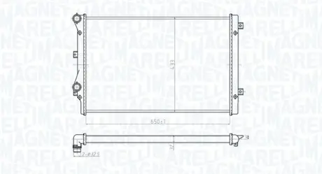 Радіатор двигуна AUDI A3, TT SEAT ALTEA, ALTEA XL, LEON, TOLEDO III SKODA OCTAVIA II, RAPID, SUPERB II, YETI VW BEETLE, CADDY ALLTRACK IV, CADDY ALLTRACK IV/MINIVAN 1.0-2.0D 02.03-09.20 MAGNETI MARELLI 350213852000