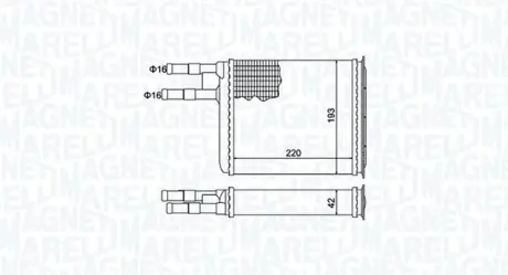 Радіатор пічки CITROEN JUMPER I FIAT DUCATO PEUGEOT BOXER 1.9D-2.8D 02.94-04.02 MAGNETI MARELLI 350218401000