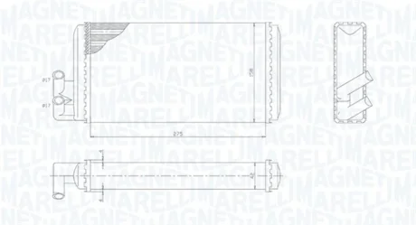 Радіатор пічки AUDI 100 C1, 100 C2, 100 C3, 100 C4, 200 C2, 200 C3, 80 B4, A6 C4, A6 C5, A8 D2, V8 1.6-4.2 09.71-01.05 MAGNETI MARELLI 350218403000