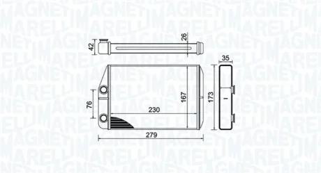 Радіатор пічки CITROEN JUMPER III FIAT DUCATO OPEL MOVANO C PEUGEOT BOXER 2.0D-Electric 04.06- MAGNETI MARELLI 350218443000