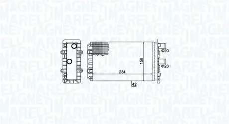 Радіатор пічки VW TRANSPORTER T4 1.8-2.8 07.90-06.03 MAGNETI MARELLI 350218475000