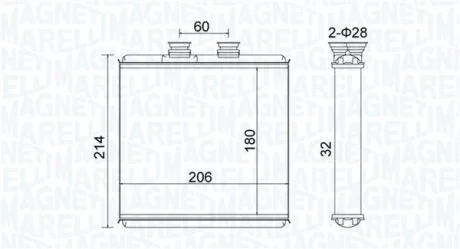 DB радіатор опалення W204,E212 MAGNETI MARELLI 350218510000
