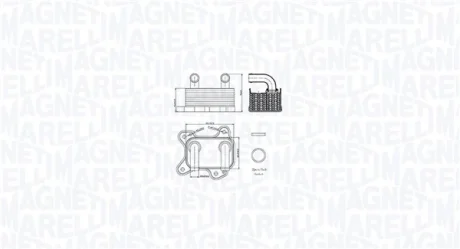 Масляний радіатор CHEVROLET CORSA OPEL ASTRA G, ASTRA G/KOMBI, COMBO TOUR, COMBO/MINIVAN, CORSA C, CORSA C/HATCHBACK 1.7D 02.00- MAGNETI MARELLI 350300002000