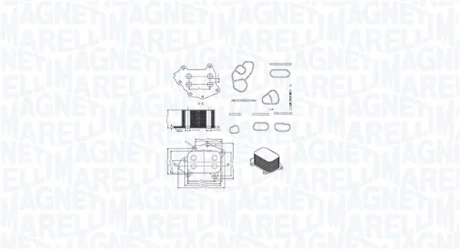Масляний радіатор CITROEN BERLINGO, BERLINGO MULTISPACE, BERLINGO/MINIVAN, C2, C3 I, C3 II, C3 PICASSO, C4, C4 AIRCROSS, C4 CACTUS, C4 GRAND PICASSO I, C4 GRAND PICASSO II, C4 I 1.4D-2.0D 10.03- MAGNETI MARELLI 350300002400