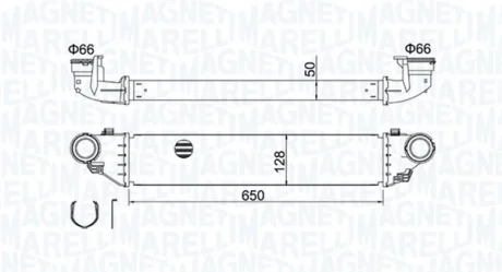 Інтеркулер MERCEDES C (CL203), C T-MODEL (S203), C (W203), CLC (CL203), CLK (A209), CLK (C209), SLK (R171) 1.8-2.7D 05.00-06.11 MAGNETI MARELLI 351319204280
