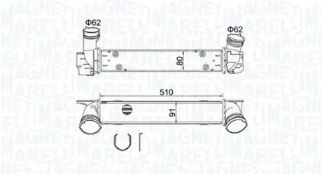 BMW Інтеркулер 1 E81/87, 3 E90, X1 E84 1.8d/2.0d MAGNETI MARELLI 351319204880