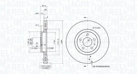 Тормозной диск MAGNETI MARELLI 360406000301