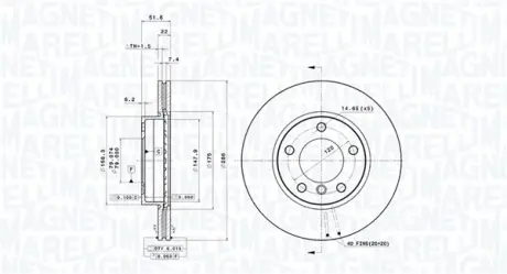 Тормозной диск MAGNETI MARELLI 360406016001