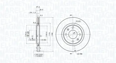 Тормозной диск MAGNETI MARELLI 360406017801