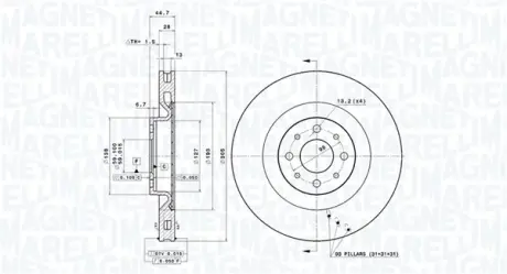 Тормозной диск MAGNETI MARELLI 360406071800