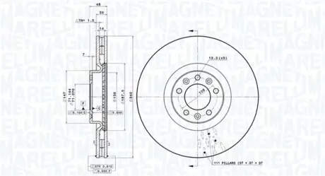 Тормозной диск MAGNETI MARELLI 360406109901
