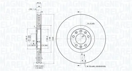Тормозной диск MAGNETI MARELLI 360406117101