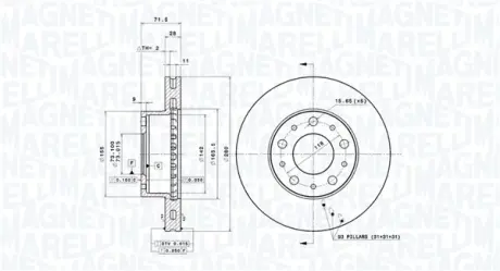 Тормозной диск MAGNETI MARELLI 360407100100