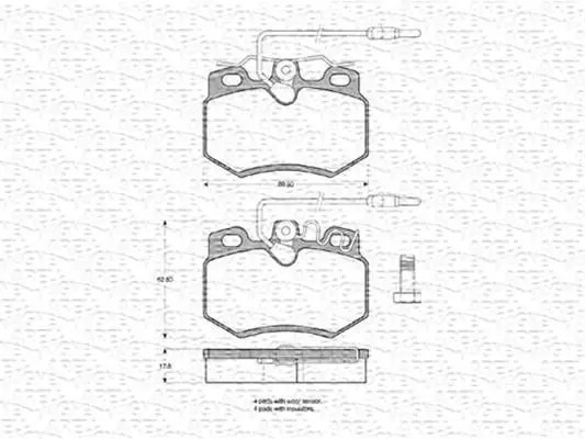 Комплект тормозных колодок, дисковый тормоз MAGNETI MARELLI 363702160217 (фото 1)