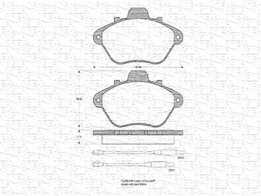 Комплект тормозных колодок, дисковый тормоз MAGNETI MARELLI 363702160241 (фото 1)
