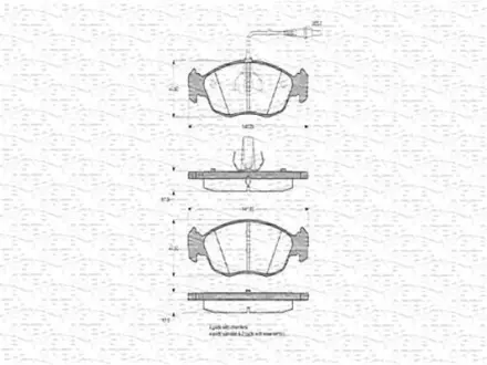 Комплект тормозных колодок, дисковый тормоз MAGNETI MARELLI 363702160292