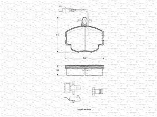 Комплект тормозных колодок, дисковый тормоз MAGNETI MARELLI 363702160294 (фото 1)