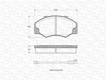 Комплект тормозных колодок, дисковый тормоз MAGNETI MARELLI 363702160297
