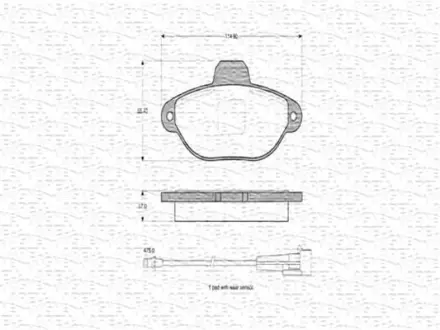 Комплект тормозных колодок, дисковый тормоз MAGNETI MARELLI 363702160298