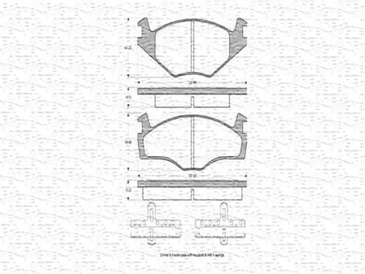 Комплект тормозных колодок, дисковый тормоз MAGNETI MARELLI 363702160344 (фото 1)
