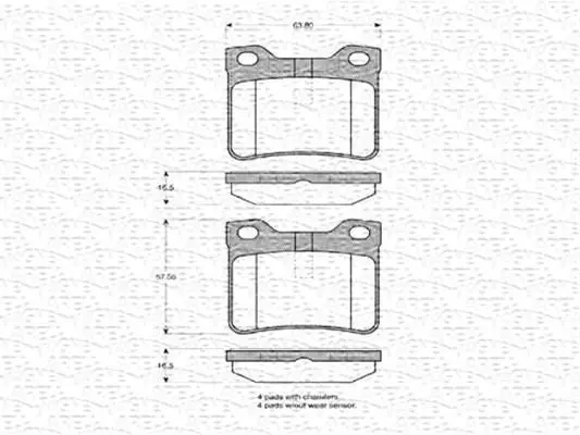 Комплект тормозных колодок, дисковый тормоз MAGNETI MARELLI 363702160405 (фото 1)