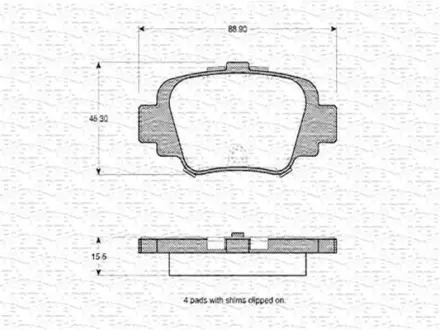 Комплект тормозных колодок, дисковый тормоз MAGNETI MARELLI 363702160540
