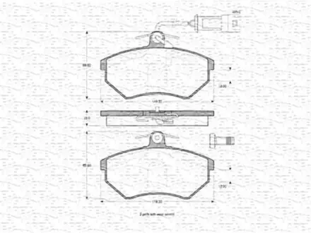 Комплект тормозных колодок, дисковый тормоз MAGNETI MARELLI 363702160642