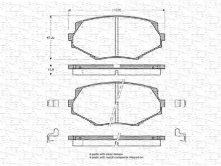 Комплект тормозных колодок, дисковый тормоз MAGNETI MARELLI 363702160757