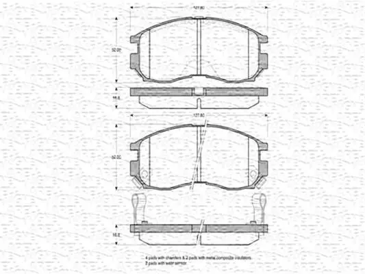 Комплект тормозных колодок, дисковый тормоз MAGNETI MARELLI 363702160777 (фото 1)