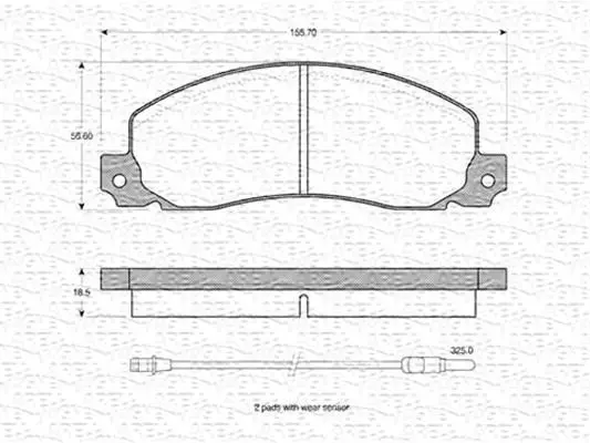 Комплект тормозных колодок, дисковый тормоз MAGNETI MARELLI 363702160798 (фото 1)