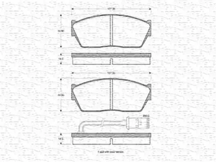 Комплект тормозных колодок, дисковый тормоз MAGNETI MARELLI 363702160801
