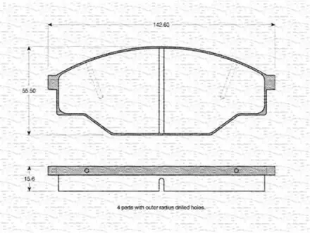 Комплект тормозных колодок, дисковый тормоз MAGNETI MARELLI 363702160802