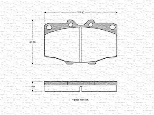 Комплект тормозных колодок, дисковый тормоз MAGNETI MARELLI 363702160803 (фото 1)