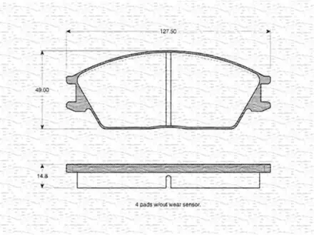 Комплект тормозных колодок, дисковый тормоз MAGNETI MARELLI 363702160815