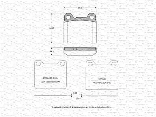 Комплект тормозных колодок, дисковый тормоз MAGNETI MARELLI 363702160827 (фото 1)