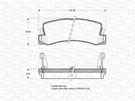 Комплект тормозных колодок, дисковый тормоз MAGNETI MARELLI 363702160885