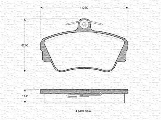 Комплект тормозных колодок, дисковый тормоз MAGNETI MARELLI 363702160930 (фото 1)