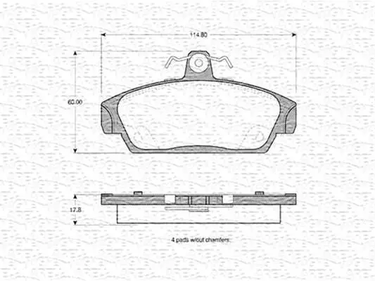 Комплект тормозных колодок, дисковый тормоз MAGNETI MARELLI 363702160946 (фото 1)
