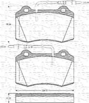 Комплект тормозных колодок, дисковый тормоз MAGNETI MARELLI 363702161088