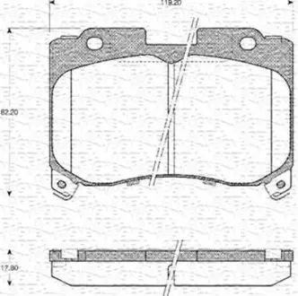 Комплект тормозных колодок, дисковый тормоз MAGNETI MARELLI 363702161118