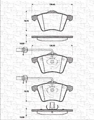 Комплект тормозных колодок, дисковый тормоз MAGNETI MARELLI 363702161212 (фото 1)